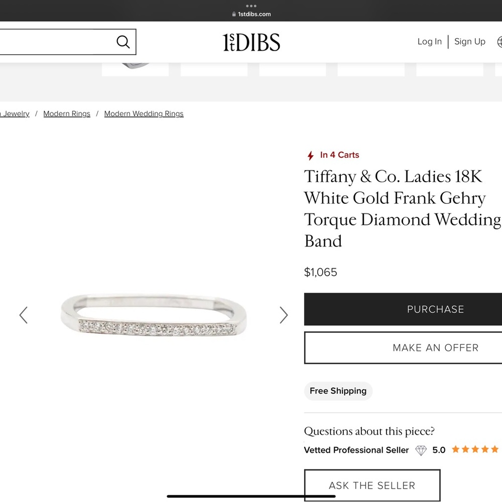 Tiffany &Co. Frank Ghery Torque Ring with Diamonds